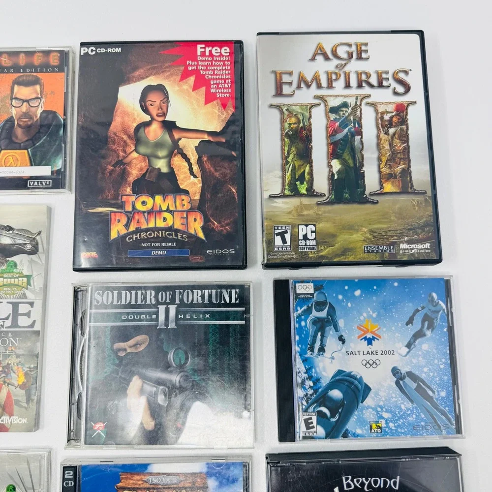PC Game Lot Half-Life GOTY Age of‎ Empires III Soldier of Fortune II Tomb Raider